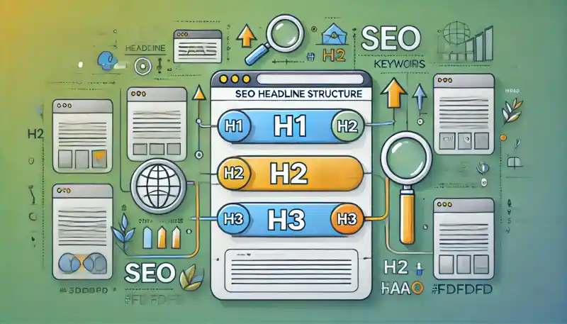 SEO overskrifter h1, h2 og h3 - illustration